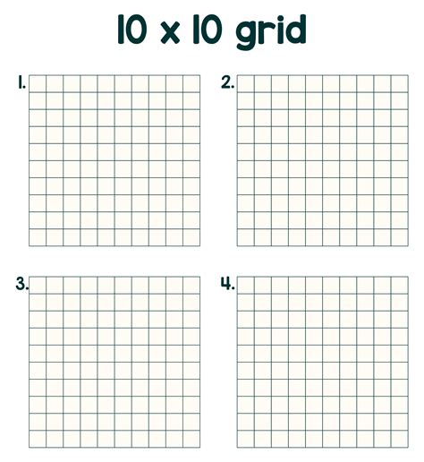 Free Printable Printable 10x10 Grid